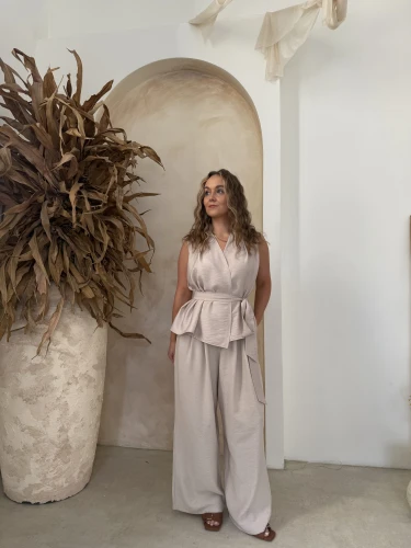 SPODNIE PALAZZO #BEIGE